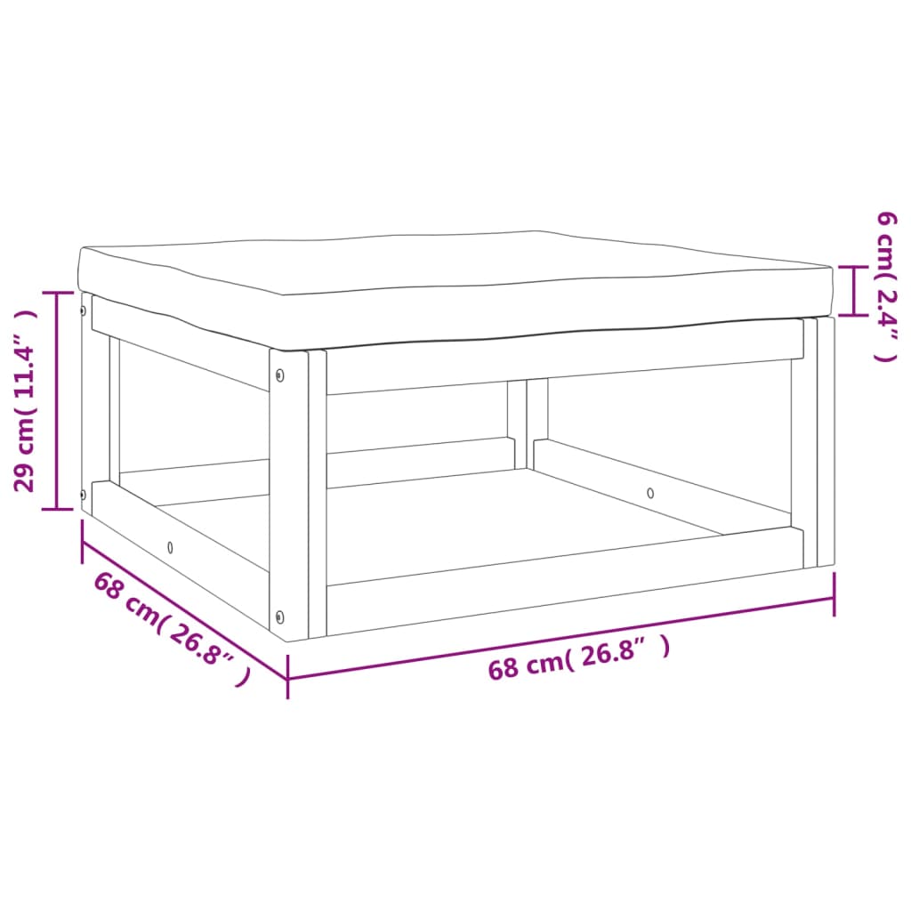 Salon de jardin 5 pcs avec coussins vert bois massif