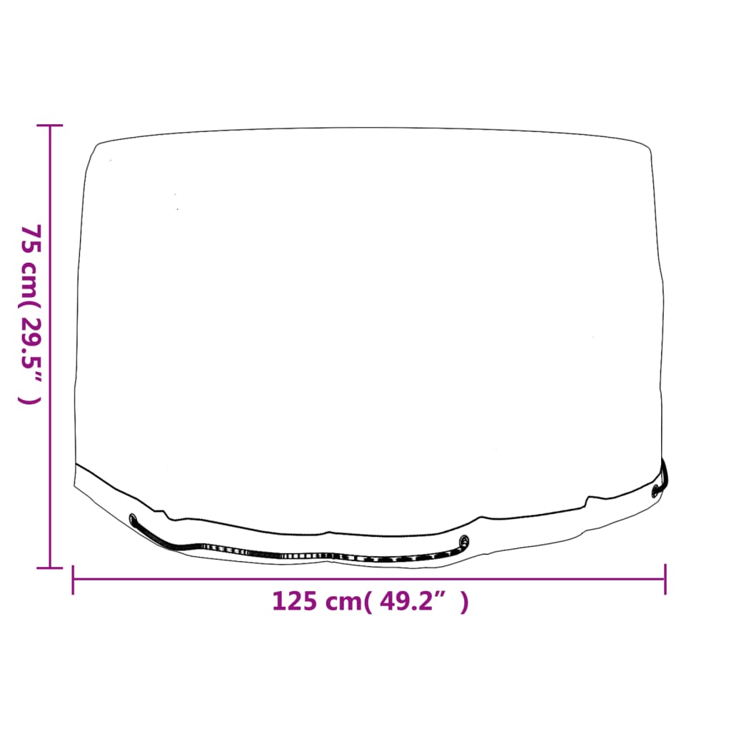 Housses pour meubles de jardin 2 pcs 6 œillets Ø125x75 cm rond