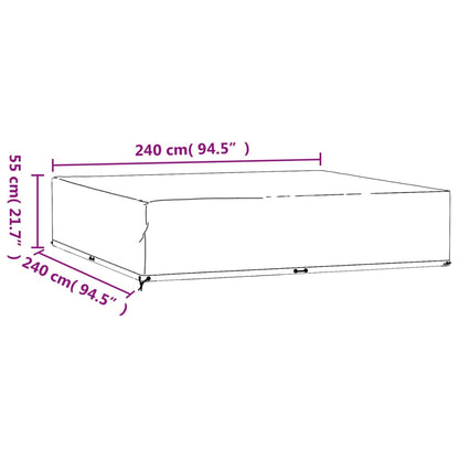 Housses de salon de jardin 2 pcs 16 œillets 240x240x55 cm carré