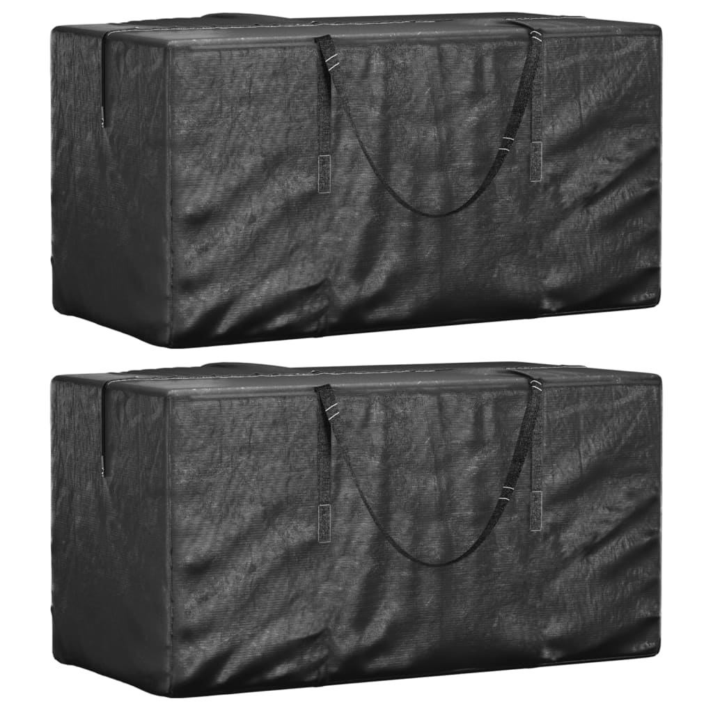 Sacs de rangement pour coussins de jardin 2 pcs noir