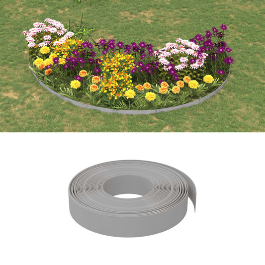 Garden edging 2 pcs grey 10 m 10 cm polyethylene