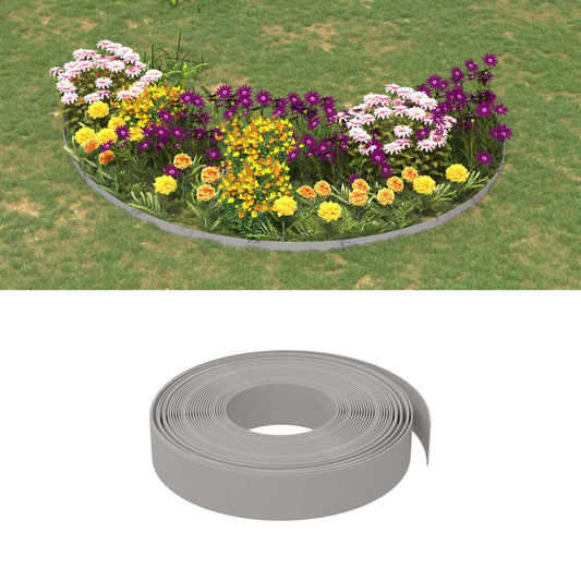 Bordures de jardin 5 pcs gris 10 m 10 cm polyéthylène