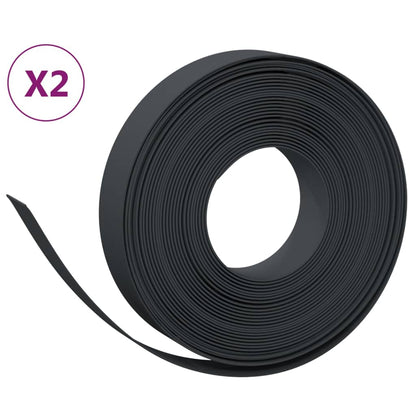 Garden edging 2 pcs black 10 m 10 cm polyethylene