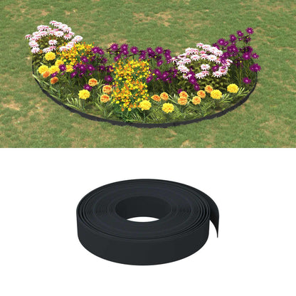 Garden edging 2 pcs black 10 m 10 cm polyethylene