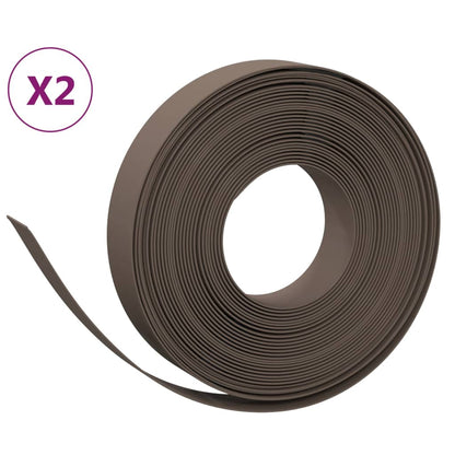 Garden edging 2 pcs brown 10 m 10 cm polyethylene