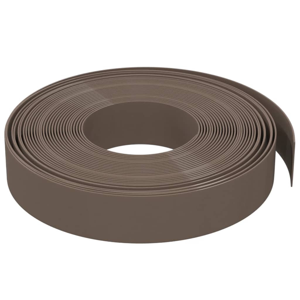 Garden edging 2 pcs brown 10 m 10 cm polyethylene