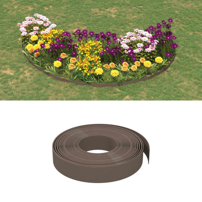 Garden edging 2 pcs brown 10 m 10 cm polyethylene