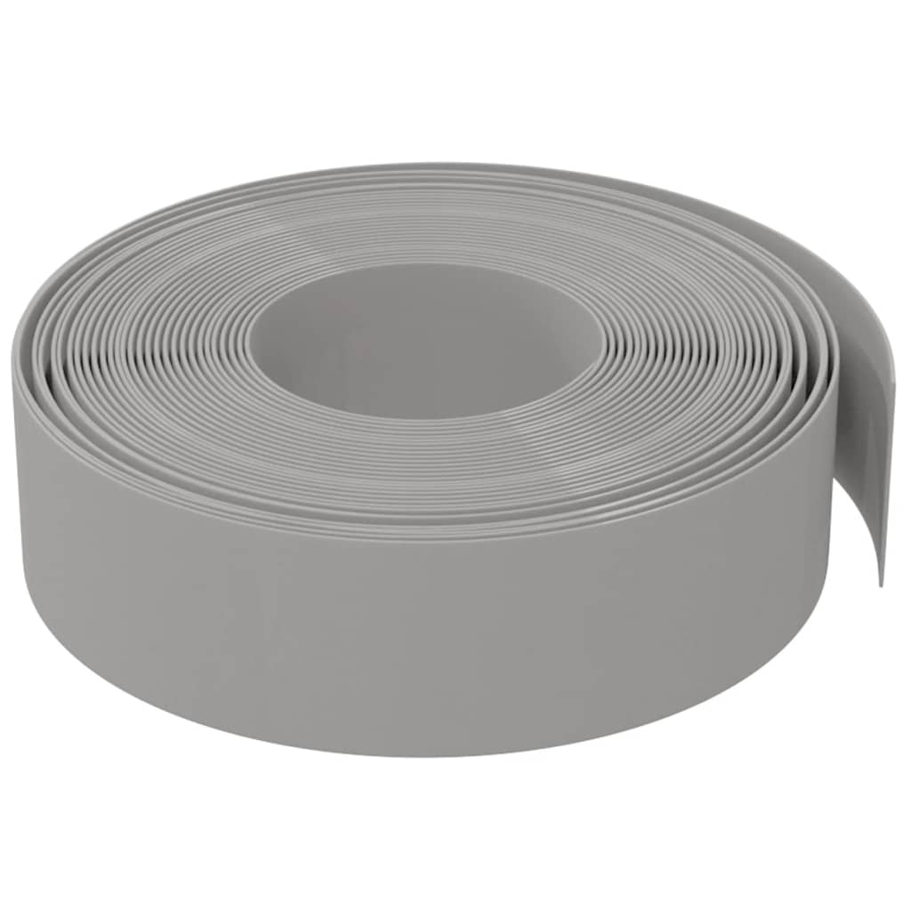 Bordures de jardin 2 pcs gris 10 m 15 cm polyéthylène