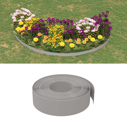 Bordures de jardin 3 pcs gris 10 m 15 cm polyéthylène