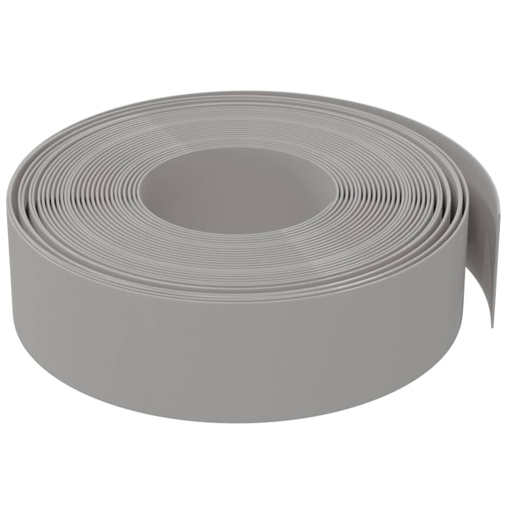 Bordures de jardin 4 pcs gris 10 m 15 cm polyéthylène