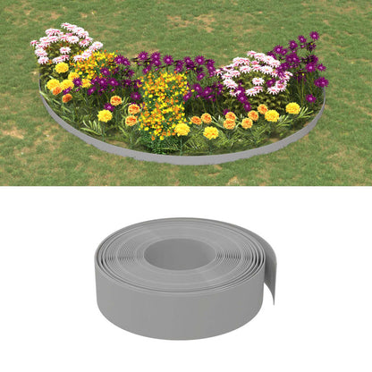 Bordures de jardin 5 pcs gris 10 m 15 cm polyéthylène