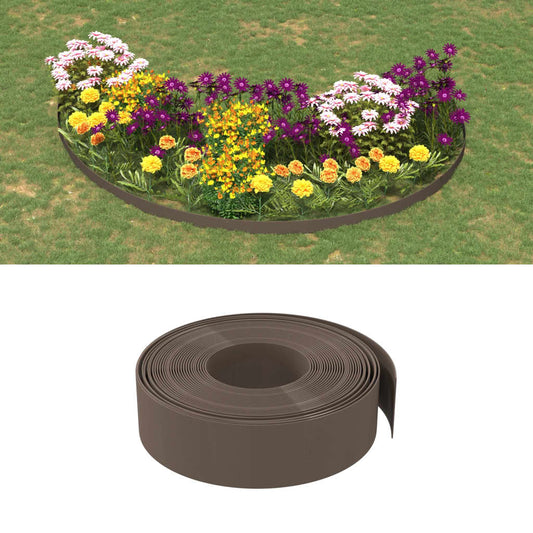 Bordures de jardin 2 pcs marron 10 m 15 cm polyéthylène