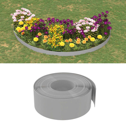 Bordures de jardin 5 pcs gris 10 m 20 cm polyéthylène