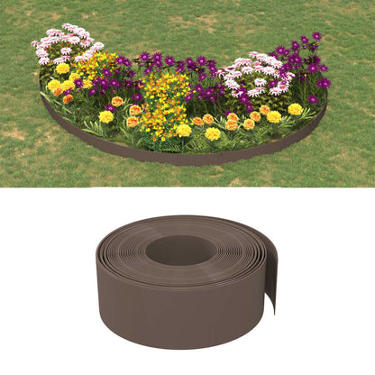 Bordures de jardin 2 pcs marron 10 m 20 cm polyéthylène