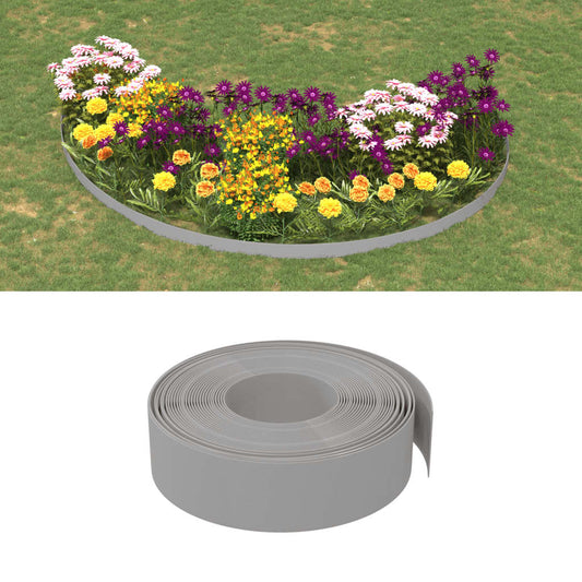 Grey garden edging 10 m 15 cm polyethylene