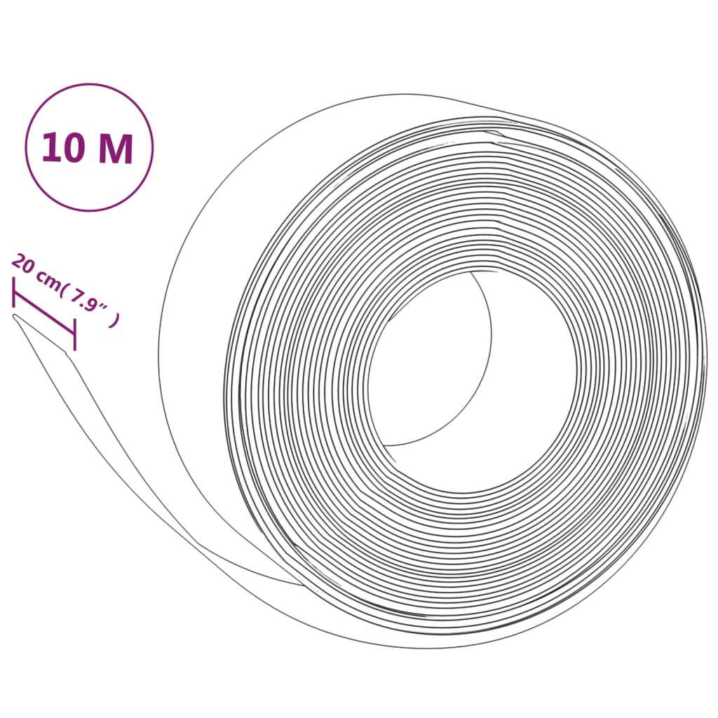 Garden edging Grey 10 m 20 cm polyethylene