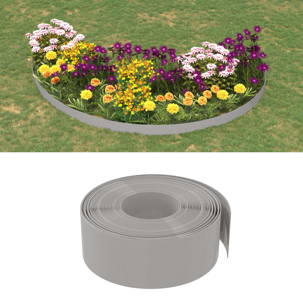 Garden edging Grey 10 m 20 cm polyethylene