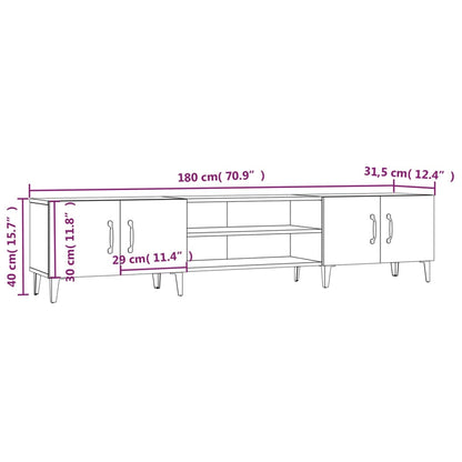 Meubles TV chêne sonoma 180x31,5x40 cm bois d'ingénierie