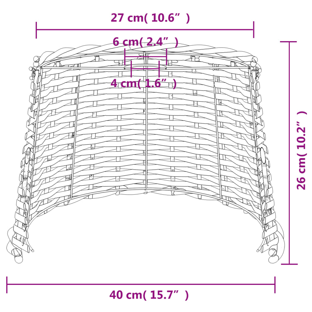 Pantalla plafón marrón Ø40x26 cm mimbre