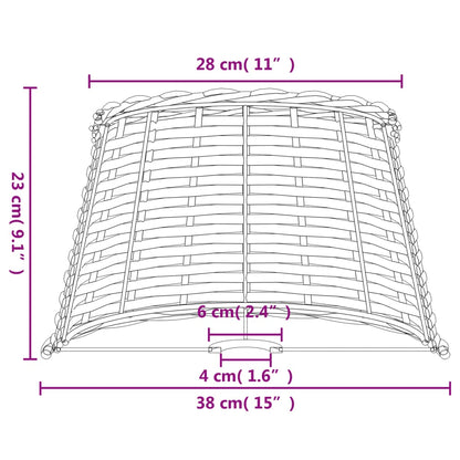 White wicker lampshade Ø38x23 cm