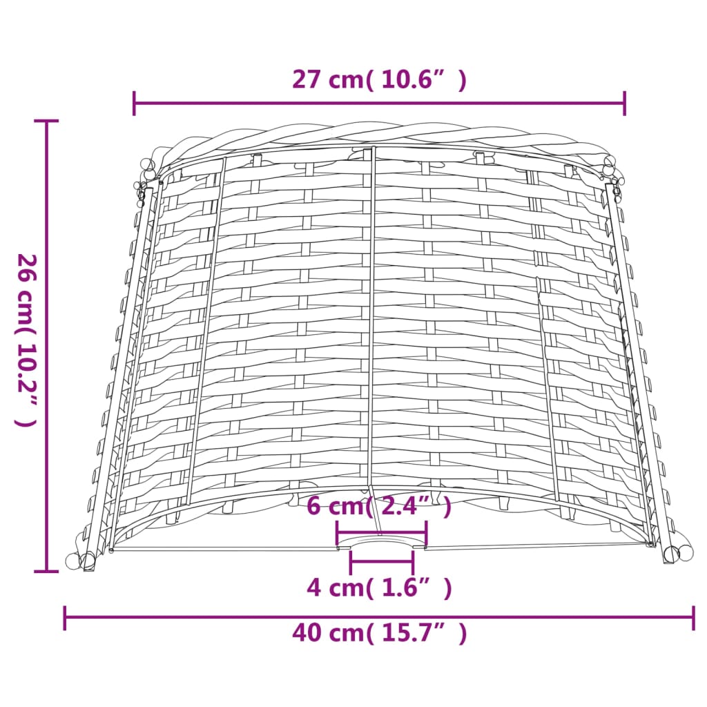 Pantalla mimbre blanca Ø40x26 cm