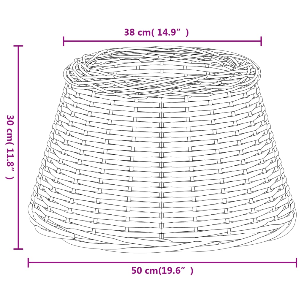 White wicker lampshade Ø50x30 cm