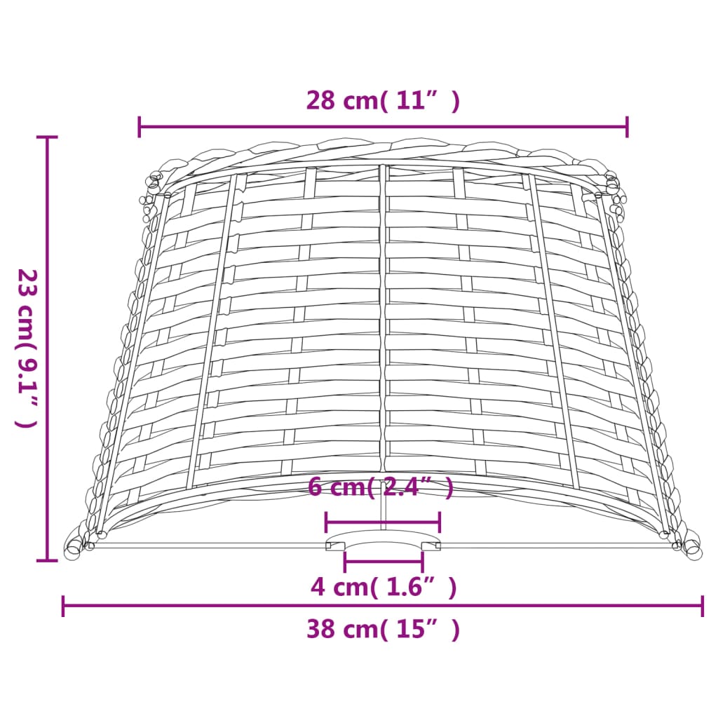 Brown lampshade Ø38x23 cm wicker