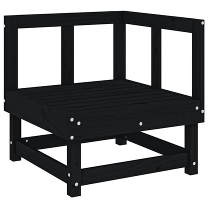 Black garden corner sofa solid pine wood