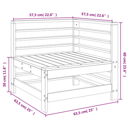 Canapé d'angle de jardin marron miel bois de pin solide