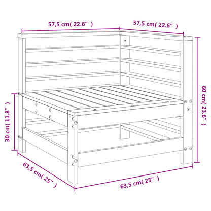 Canapé d'angle de jardin bois de pin imprégné