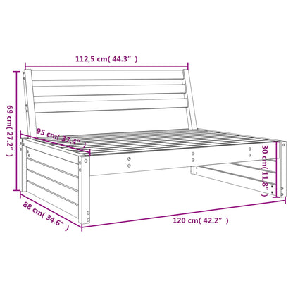 Canapé central de jardin 120x80 cm bois de pin massif