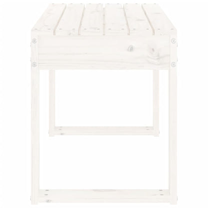 Banc de jardin blanc 80x38x45 cm bois massif de pin