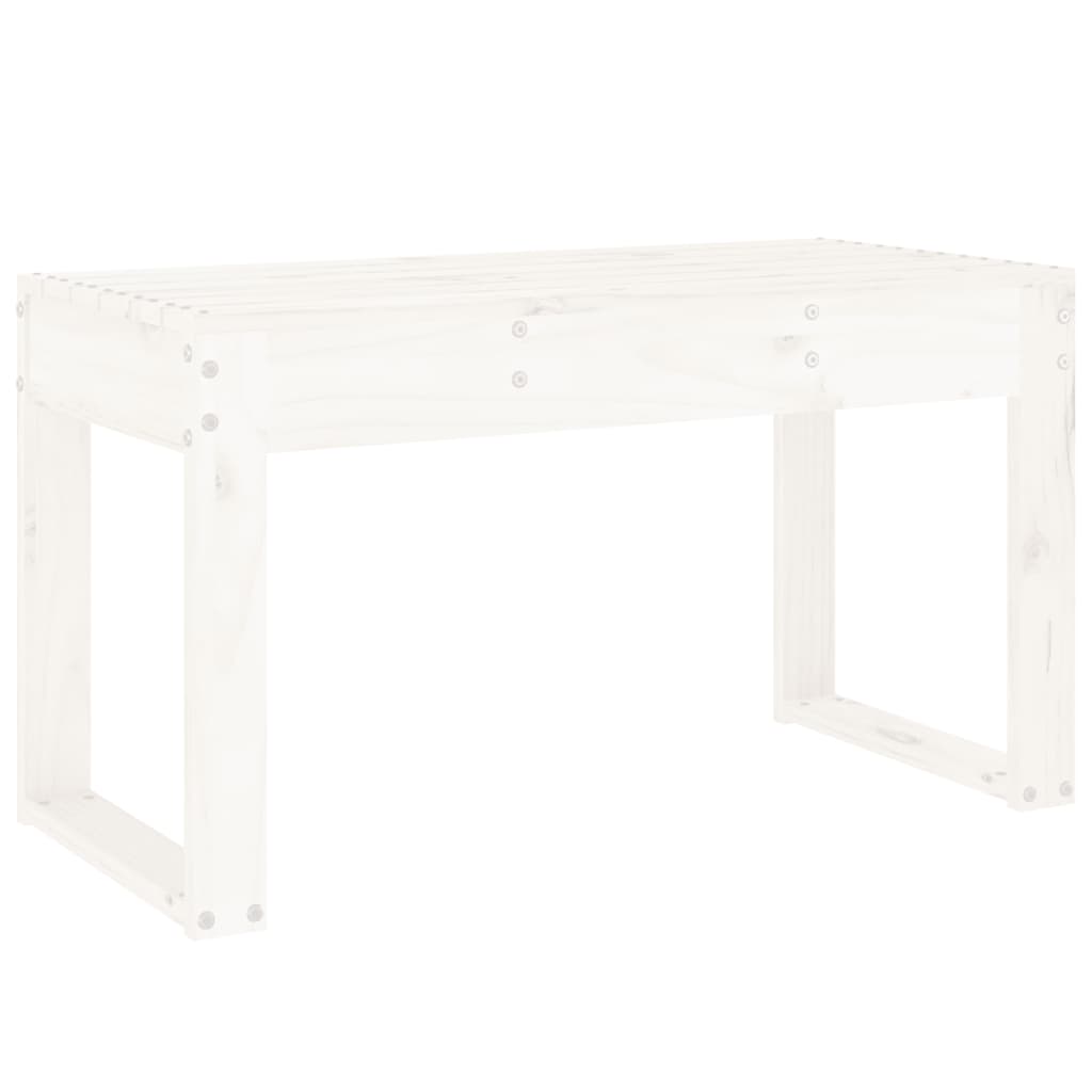 Banc de jardin blanc 80x38x45 cm bois massif de pin