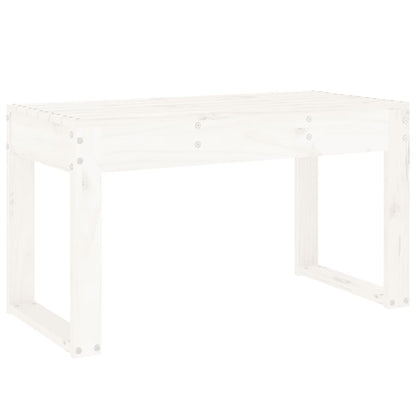 Banc de jardin blanc 80x38x45 cm bois massif de pin