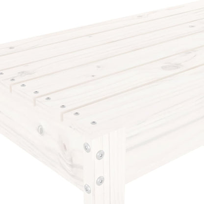 Banc de jardin blanc 80x38x45 cm bois massif de pin