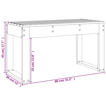 Banc de jardin marron miel 80x38x45 cm bois de pin massif