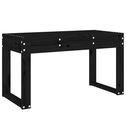 Banc de jardin noir 80x38x45 cm bois massif de pin