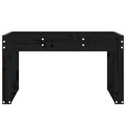 Banc de jardin noir 80x38x45 cm bois massif de pin