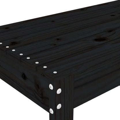 Banc de jardin noir 80x38x45 cm bois massif de pin