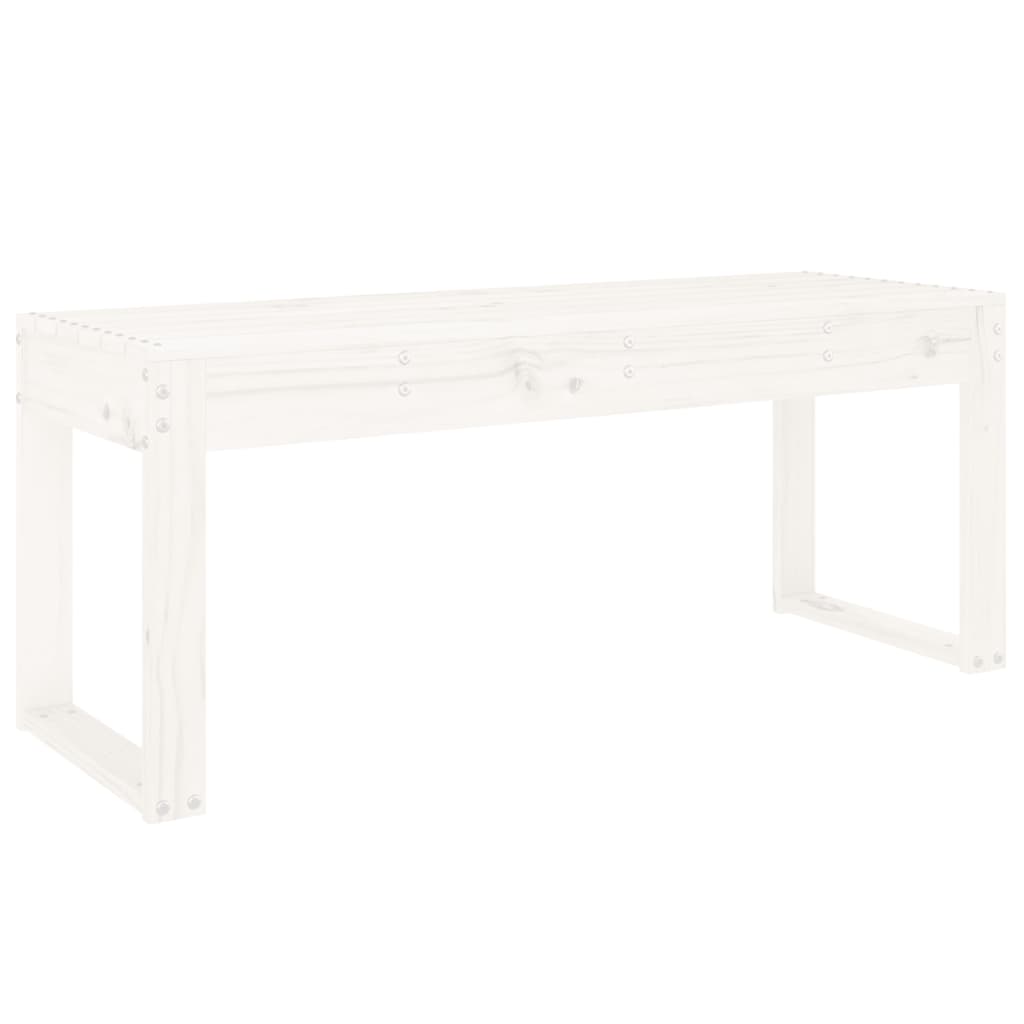 Banc de jardin blanc 110x38x45 cm bois massif de pin