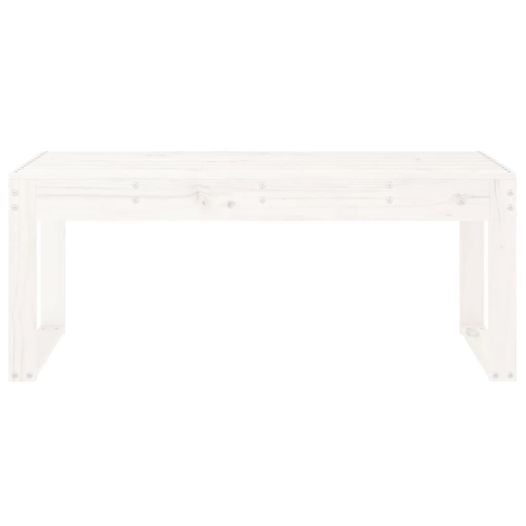 Banc de jardin blanc 110x38x45 cm bois massif de pin