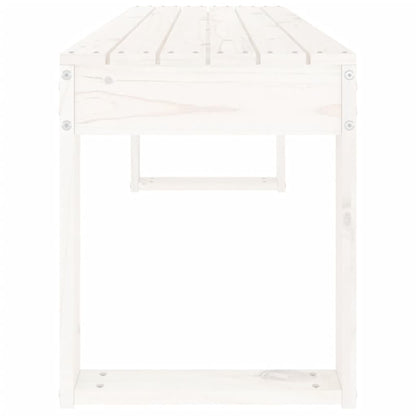 Banc de jardin blanc 110x38x45 cm bois massif de pin