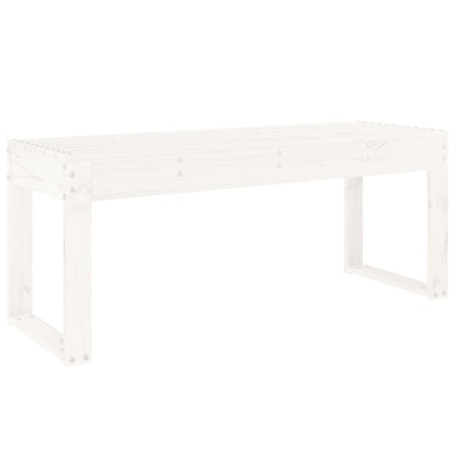 Banc de jardin blanc 110x38x45 cm bois massif de pin