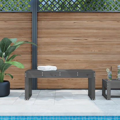 Banc de jardin gris 110x38x45 cm bois massif de pin