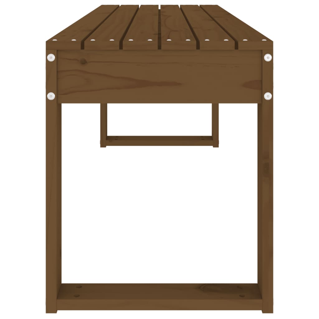 Banc de jardin marron miel 110x38x45 cm bois de pin massif