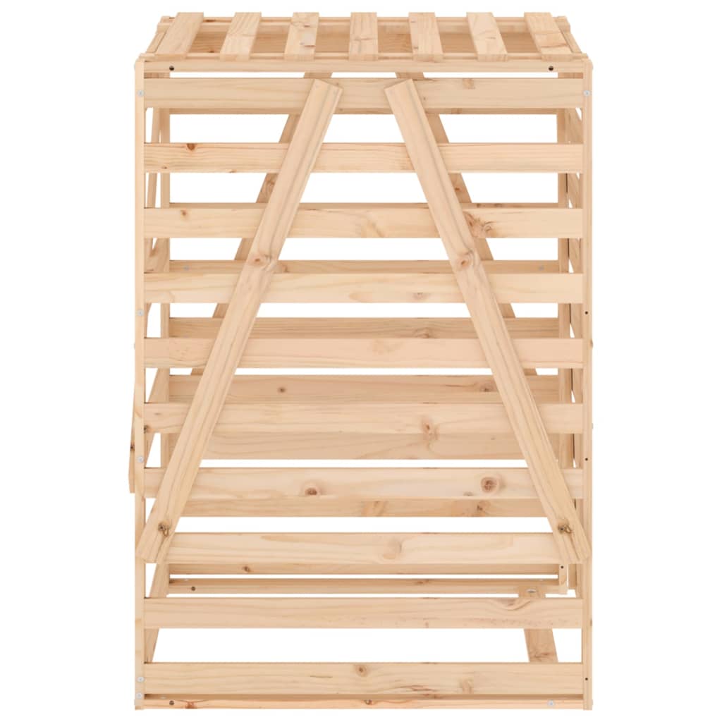 Abri pour poubelle sur roulettes 84x90x128,5 cm bois massif pin