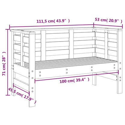 Banc de jardin 111,5x53x71 cm bois massif de pin