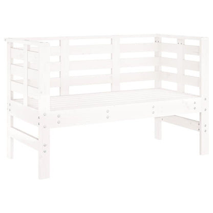 Banc de jardin blanc 111,5x53x71 cm bois massif de pin