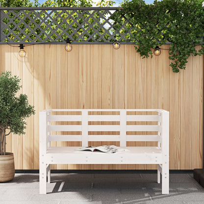 Banc de jardin blanc 111,5x53x71 cm bois massif de pin