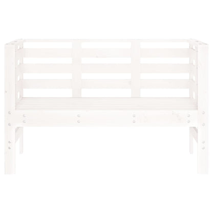 Banc de jardin blanc 111,5x53x71 cm bois massif de pin